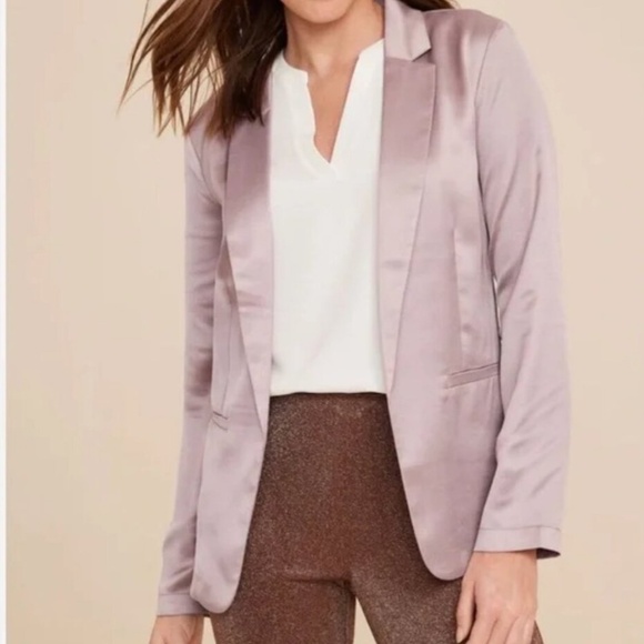 Maurices Lavender Satin Open Front Blazer - Picture 1 of 4